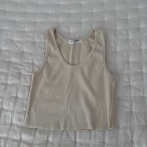 Perfectwhitetee Cropped Tank Top - Almond Color Size S